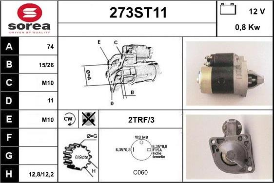 STARTCAR 273ST11 - Démarreur cwaw.fr