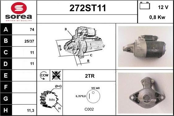 STARTCAR 272ST11 - Démarreur cwaw.fr