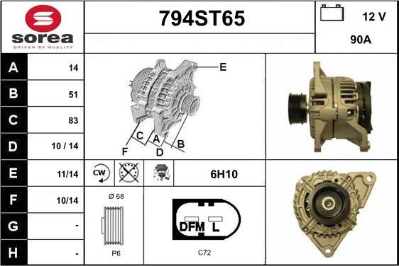 STARTCAR 794ST65 - Alternateur cwaw.fr