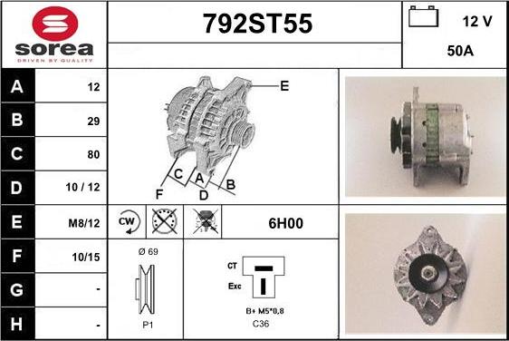 STARTCAR 792ST55 - Alternateur cwaw.fr