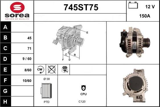 STARTCAR 745ST75 - Alternateur cwaw.fr