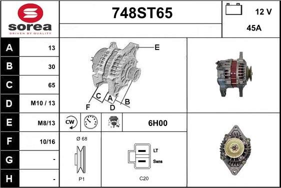 STARTCAR 748ST65 - Alternateur cwaw.fr