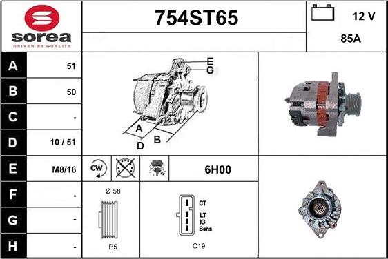 STARTCAR 754ST65 - Alternateur cwaw.fr