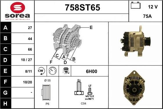 STARTCAR 758ST65 - Alternateur cwaw.fr