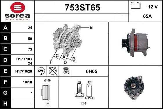 STARTCAR 753ST65 - Alternateur cwaw.fr