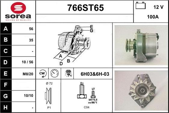 STARTCAR 766ST65 - Alternateur cwaw.fr