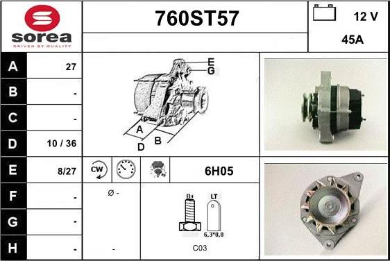 STARTCAR 760ST57 - Alternateur cwaw.fr