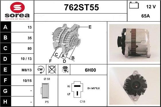 STARTCAR 762ST55 - Alternateur cwaw.fr