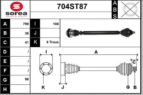 STARTCAR 704ST87 - Arbre de transmission cwaw.fr