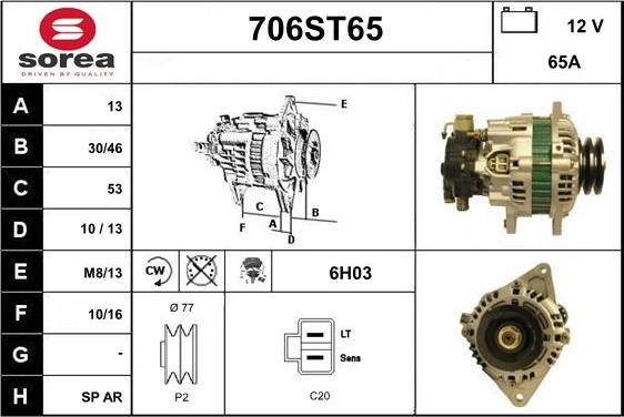 STARTCAR 706ST65 - Alternateur cwaw.fr