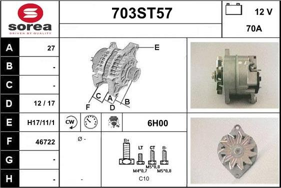 STARTCAR 703ST57 - Alternateur cwaw.fr