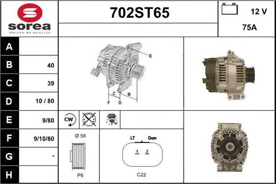 STARTCAR 702ST65 - Alternateur cwaw.fr