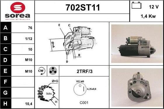 STARTCAR 702ST11 - Démarreur cwaw.fr