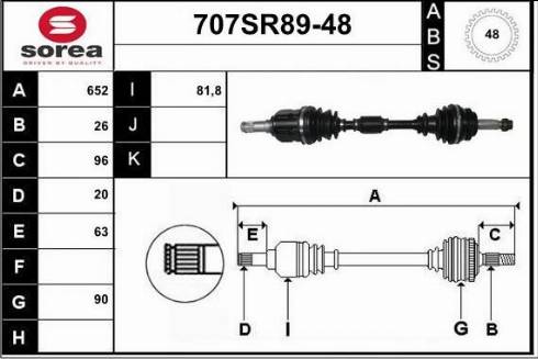 STARTCAR 707SR89-48 - Arbre de transmission cwaw.fr