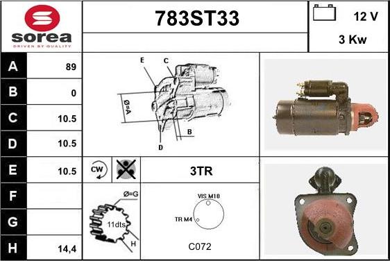 STARTCAR 783ST33 - Démarreur cwaw.fr