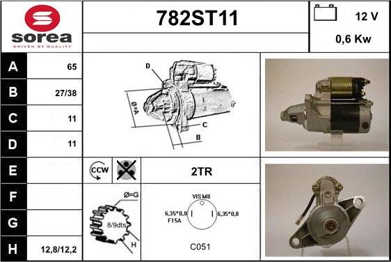 STARTCAR 782ST11 - Démarreur cwaw.fr