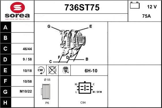 STARTCAR 736ST75 - Alternateur cwaw.fr