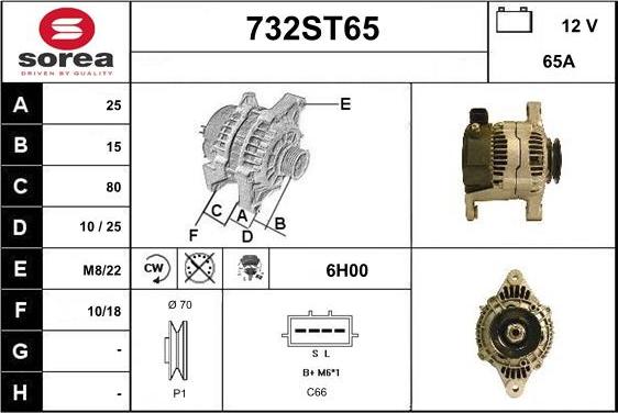 STARTCAR 732ST65 - Alternateur cwaw.fr