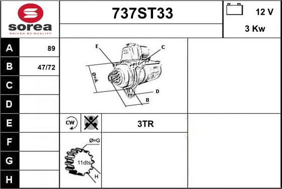 STARTCAR 737ST33 - Démarreur cwaw.fr