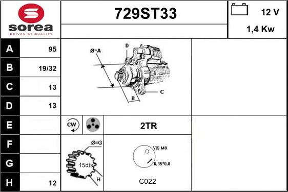 STARTCAR 729ST33 - Démarreur cwaw.fr