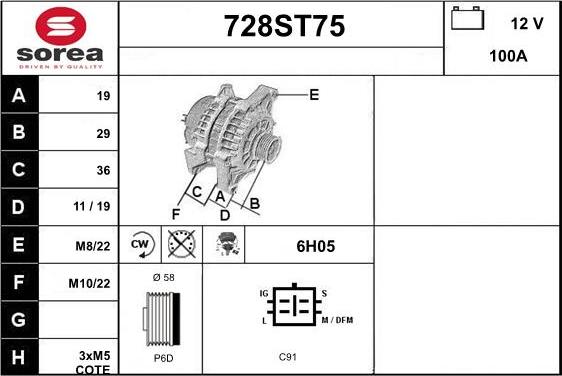 STARTCAR 728ST75 - Alternateur cwaw.fr