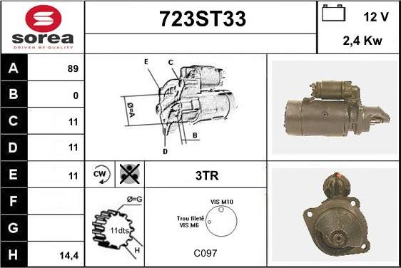 STARTCAR 723ST33 - Démarreur cwaw.fr