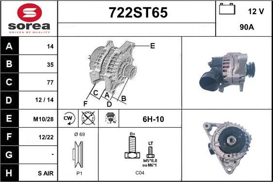 STARTCAR 722ST65 - Alternateur cwaw.fr