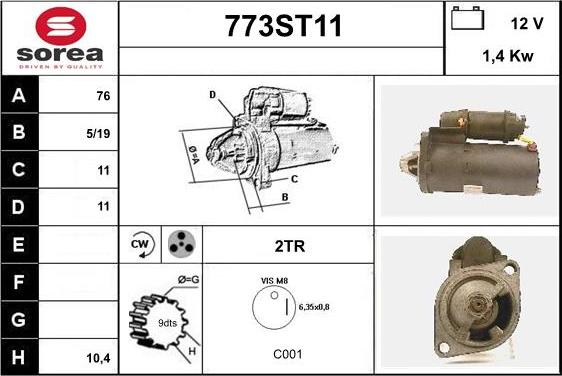 STARTCAR 773ST11 - Démarreur cwaw.fr