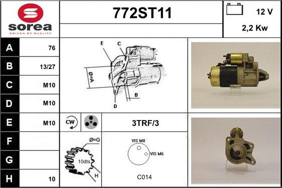 STARTCAR 772ST11 - Démarreur cwaw.fr