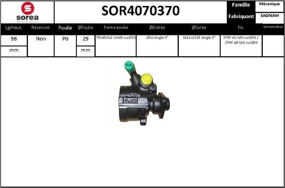 STARTCAR SOR4070370 - Pompe hydraulique, direction cwaw.fr