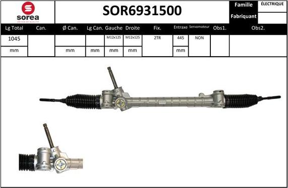 STARTCAR SOR6931500 - Crémaillière de direction cwaw.fr