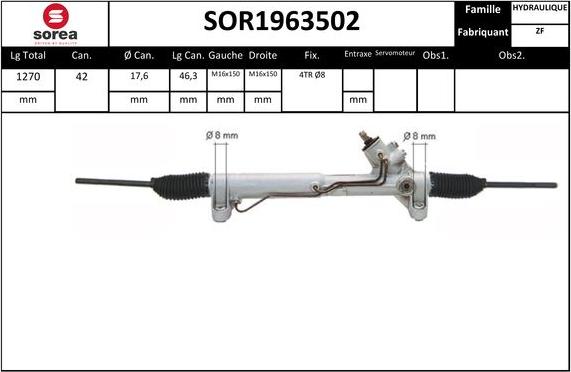 STARTCAR SOR1963502 - Crémaillière de direction cwaw.fr