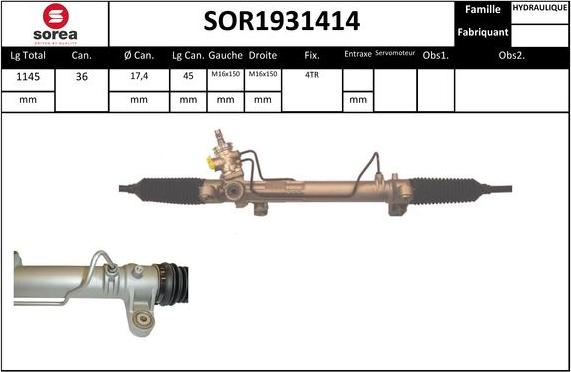 STARTCAR SOR1931414 - Crémaillière de direction cwaw.fr