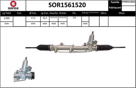 STARTCAR SOR1561520 - Crémaillière de direction cwaw.fr