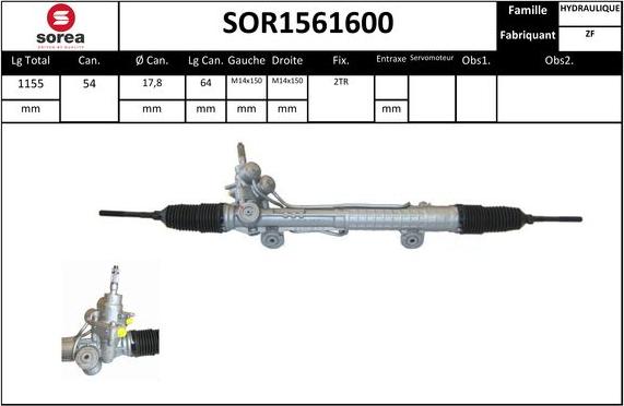 STARTCAR SOR1561600 - Crémaillière de direction cwaw.fr