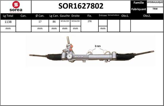 STARTCAR SOR1627802 - Crémaillière de direction cwaw.fr