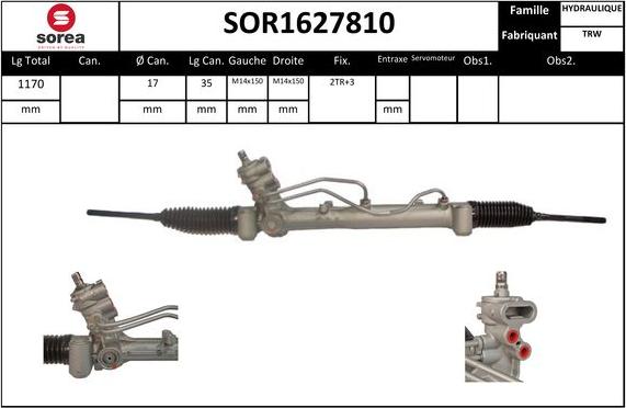 STARTCAR SOR1627810 - Crémaillière de direction cwaw.fr