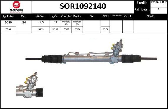 STARTCAR SOR1092140 - Crémaillière de direction cwaw.fr