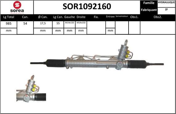 STARTCAR SOR1092160 - Crémaillière de direction cwaw.fr