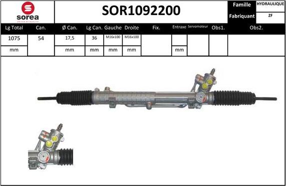 STARTCAR SOR1092200 - Crémaillière de direction cwaw.fr