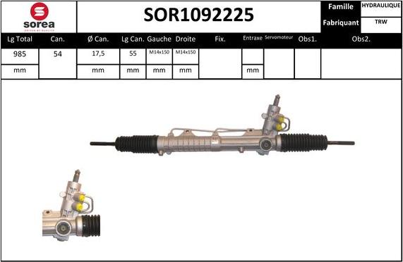 STARTCAR SOR1092225 - Crémaillière de direction cwaw.fr