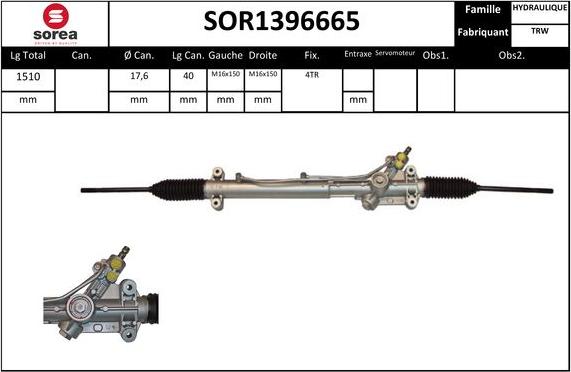 STARTCAR SOR1396665 - Crémaillière de direction cwaw.fr