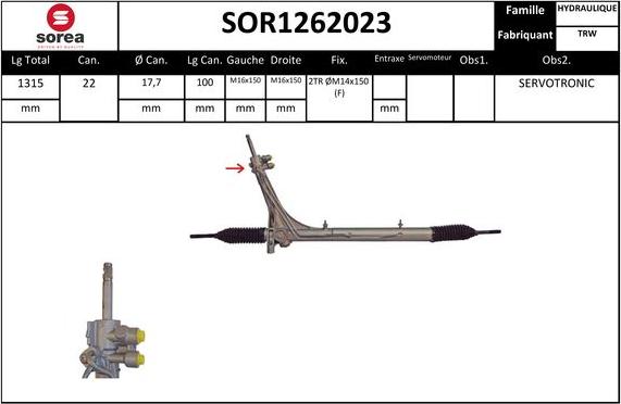 STARTCAR SOR1262023 - Crémaillière de direction cwaw.fr