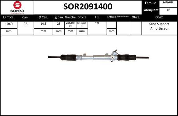 STARTCAR SOR2091400 - Crémaillière de direction cwaw.fr