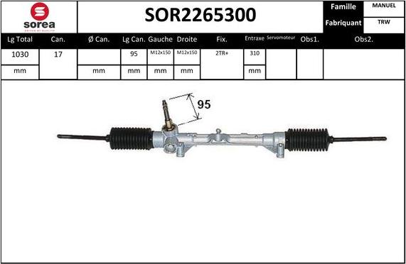 STARTCAR SOR2265300 - Crémaillière de direction cwaw.fr