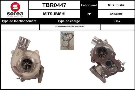 STARTCAR TBR0447 - Turbocompresseur, suralimentation cwaw.fr