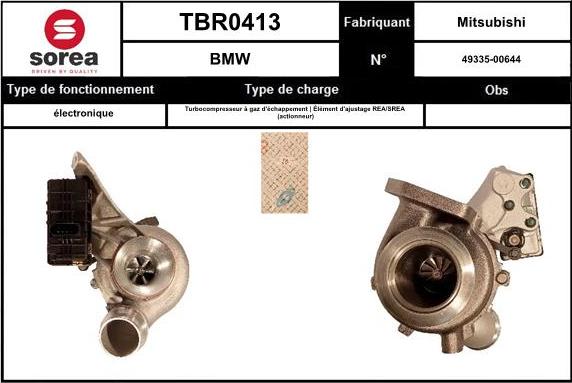 STARTCAR TBR0413 - Turbocompresseur, suralimentation cwaw.fr