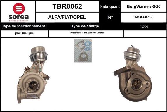 STARTCAR TBR0062 - Turbocompresseur, suralimentation cwaw.fr