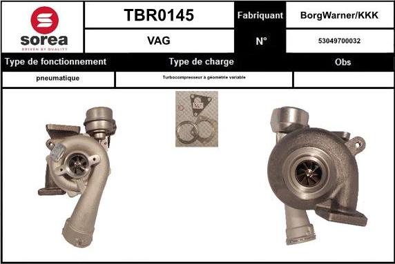 STARTCAR TBR0145 - Turbocompresseur, suralimentation cwaw.fr