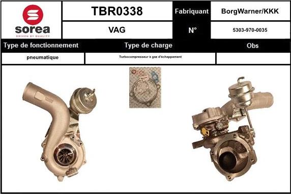 STARTCAR TBR0338 - Turbocompresseur, suralimentation cwaw.fr